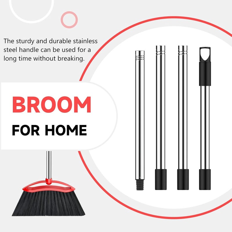 EZKEY Heavy Duty Broom, 54-inch Adjustable Long Handle Angle Brooms Large Brooms for Sweeping Indoor and Outdoor Commercial Broom for Home Kitchen Patio Garage Porch Courtyard Classroom, Red - Image 5